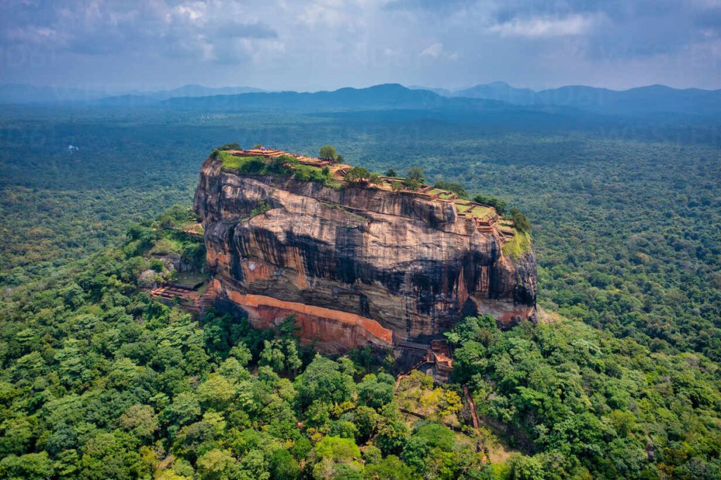aerial view of sigiriya lion